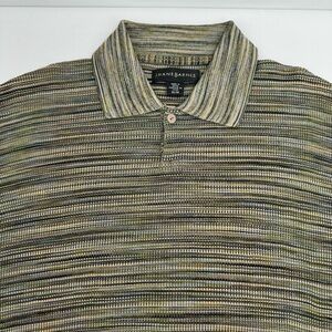 Jhane Barnes Mens Silk Polo Shirt Size M  Button Up Multicolor